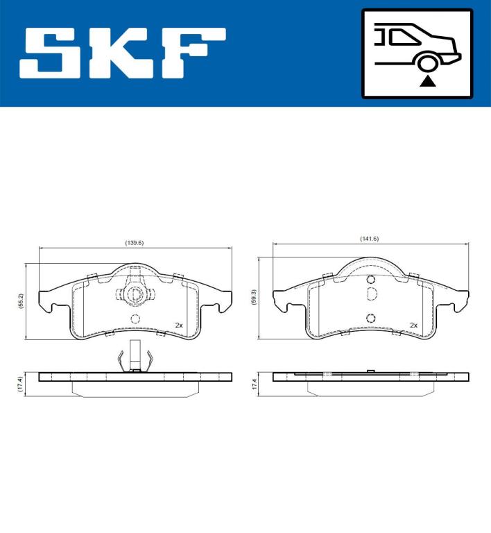 Jogo de 4 pastilhas de travão SKF ref. VKBP 90947